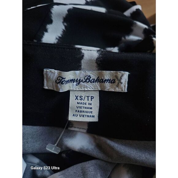 Tommy bahama black white Clara faux wrap maxi dress womensn Sz XS - Picture 8 of 9